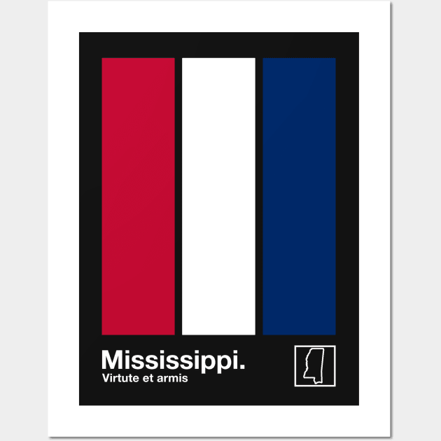 Mississippi State Flag  // Original Minimalist Artwork Poster Design Wall Art by DankFutura